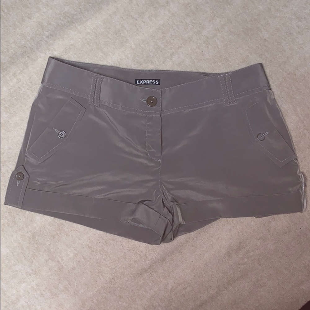 Silky olive green Express shorts